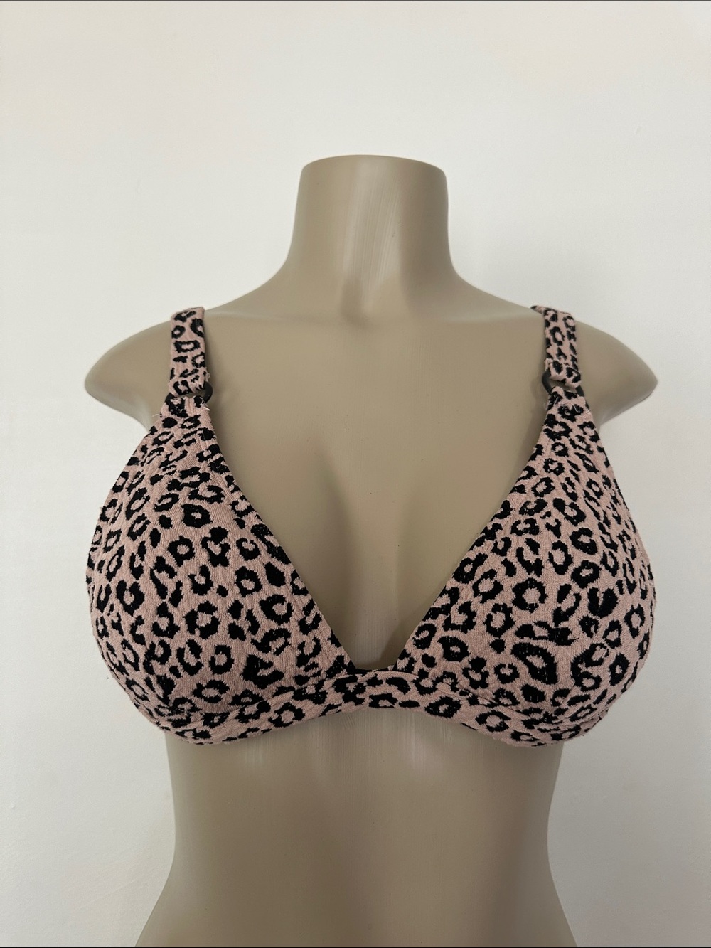 Leopard beige Bralette - beige/ Black Deep V Bra